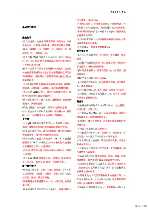 2022年公共卫生执业(助理)医师资格考试考前6页纸(学)