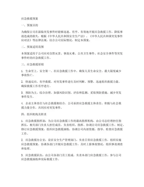 某公司应急救援预案