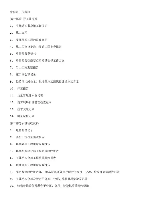 资料员学习资料全套