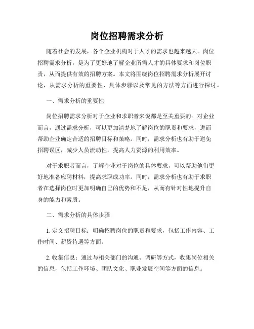岗位招聘需求分析