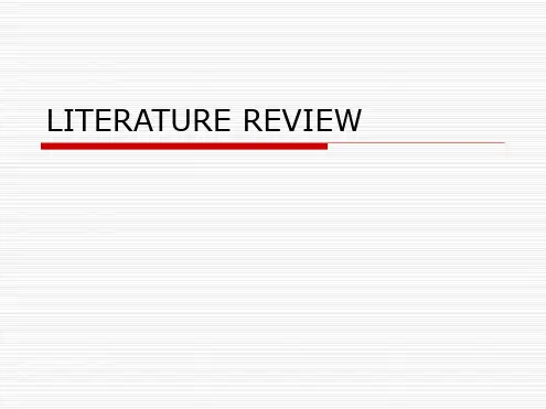 LITERATURE-REVIEW文献综述