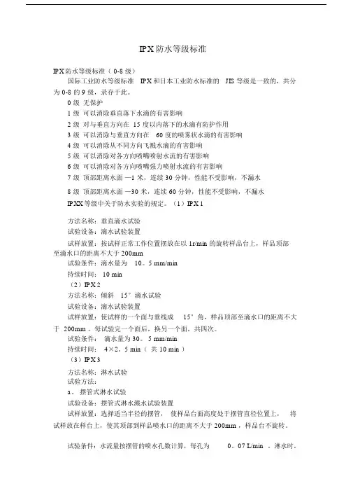 IP防水等级标准.docx