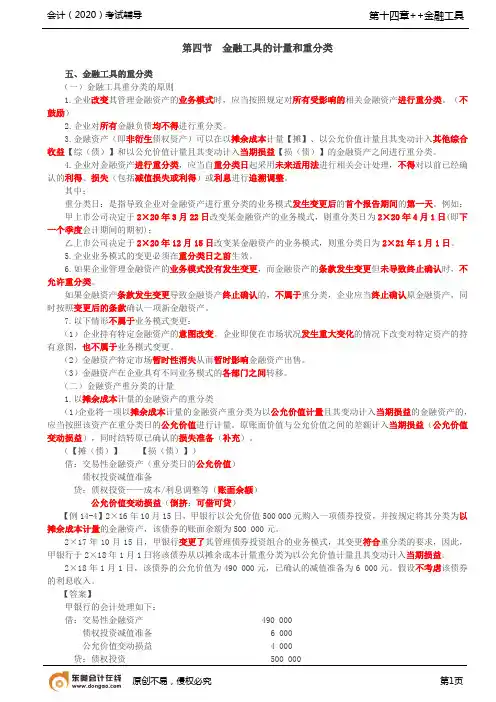 第61讲_金融工具的重分类