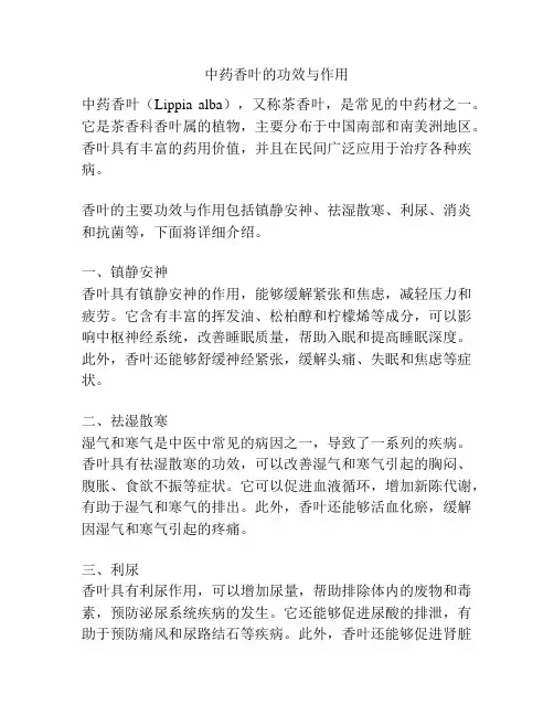 中药香叶的功效与作用