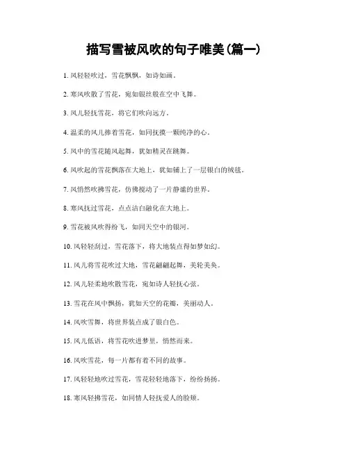 描写雪被风吹的句子唯美(精选两篇)