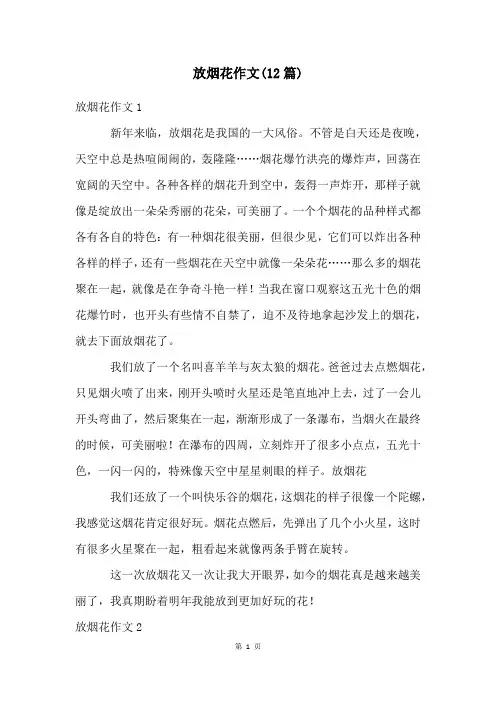 放烟花作文(12篇)