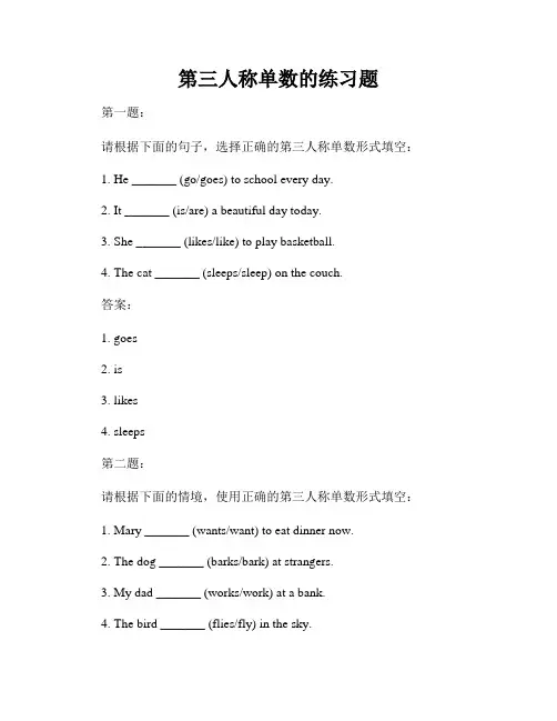 第三人称单数的练习题