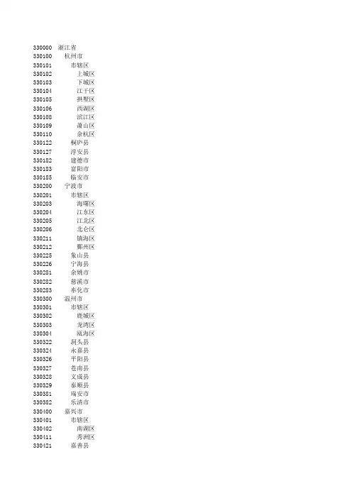 浙江省行政区划代码