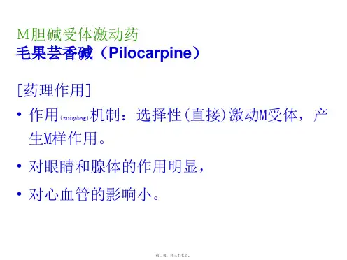 医学专题第六章拟胆碱药抗胆碱药