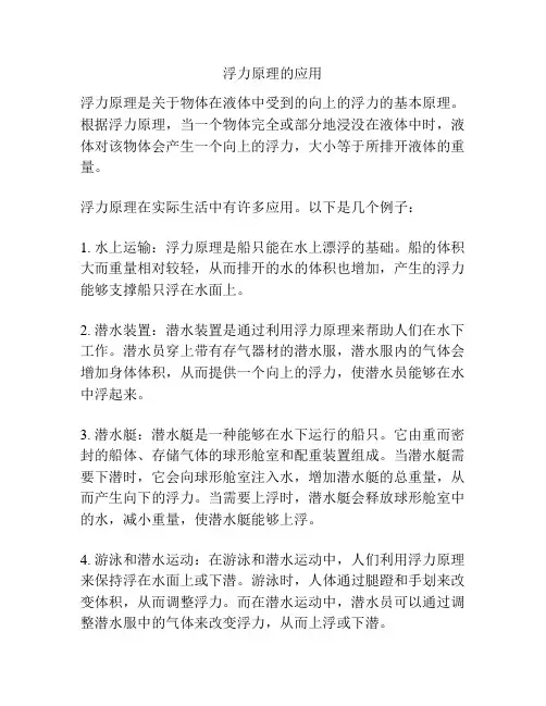 浮力原理的应用