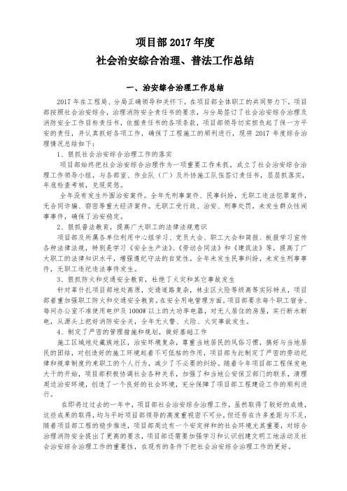 2017社会综合治安总结