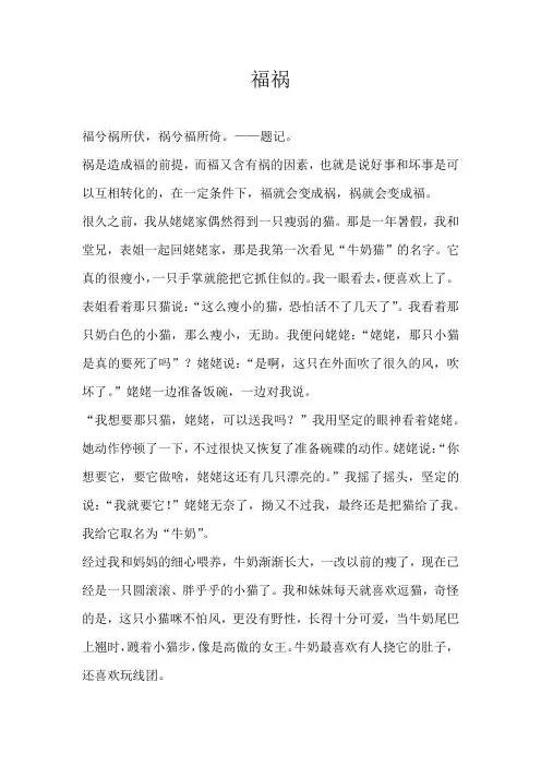 高二议论文福祸