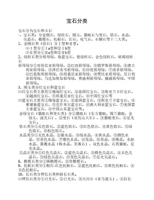宝玉石分类