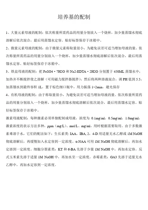 培养基的配制
