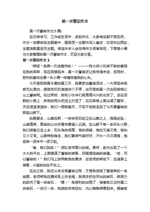 第一次攀岩作文（5篇）