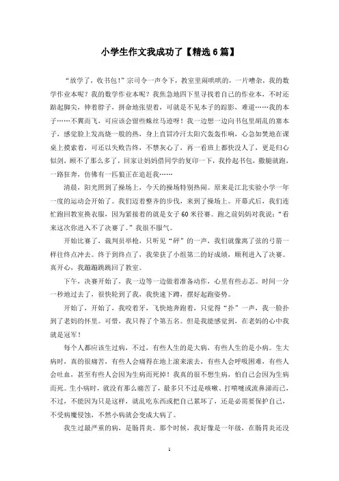 精选小学生作文我成功了【6篇】