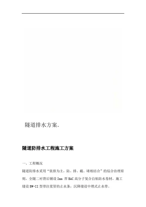 隧道排水方案