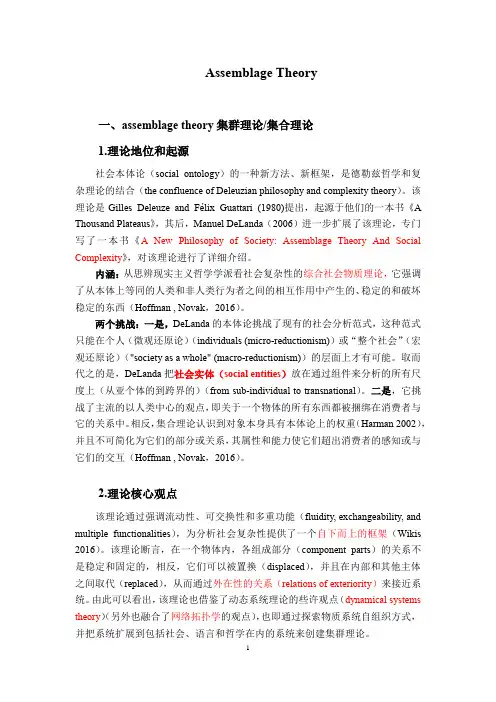 集群理论Assemblage Theory