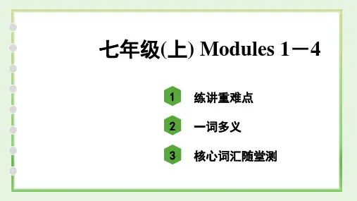 中考英语外研版知识点分册总复习七年级(上) Modules 1-4