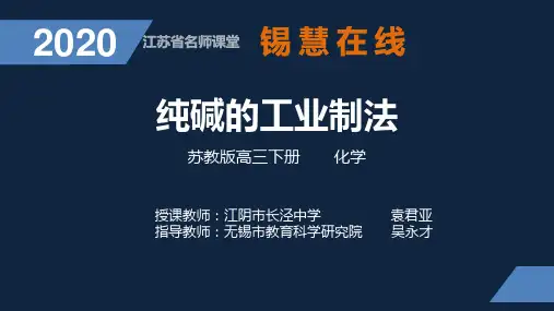 纯碱的工业制法