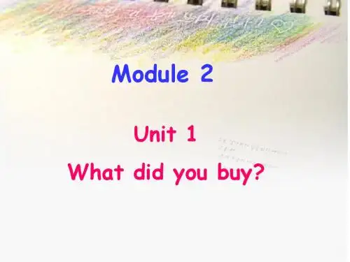 新标准英语五年级上册第二模块第一单What did you buy