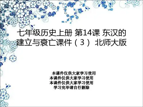 七年级历史上册 第14课 东汉的建立与衰亡课件(3) 北师大版