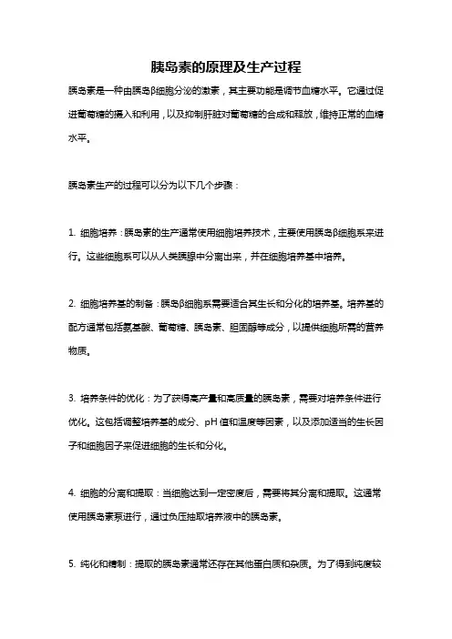 胰岛素的原理及生产过程