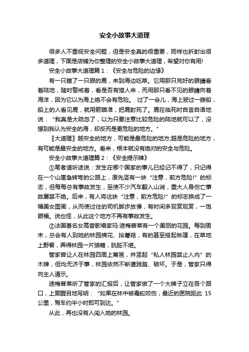 安全小故事大道理