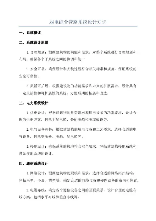 弱电综合管路系统设计知识