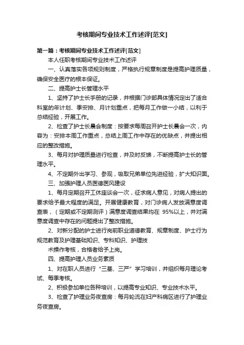 考核期间专业技术工作述评[范文]