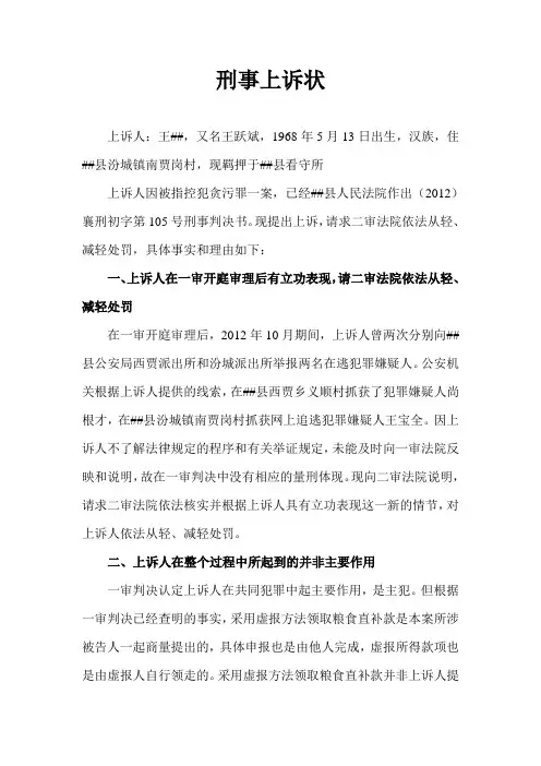 刑事上诉状