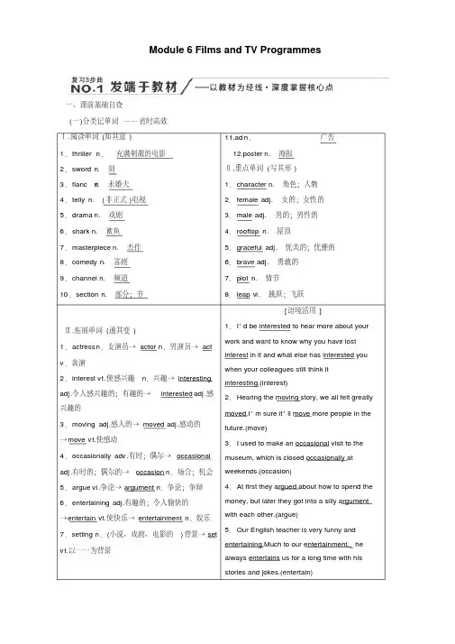 2020版高考英语新创新一轮复习外研版讲义：必修2Module6FilmsandTVProgrammes含答案