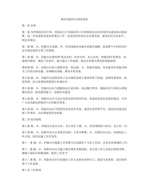 镇乡村振兴办规章制度