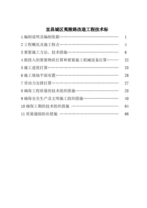 宜昌城区夷陵路改造工程技术标