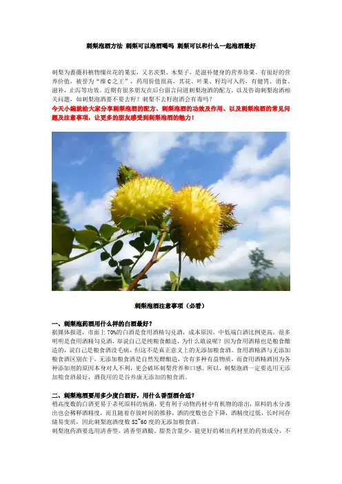刺梨泡酒方法 刺梨可以泡酒喝吗 刺梨可以和什么一起泡酒最好