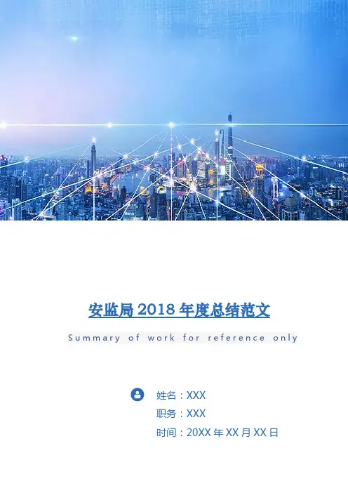 安监局2018年度总结范文