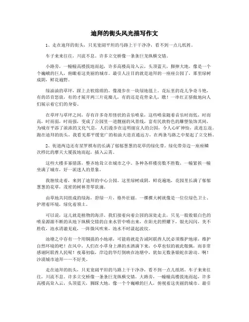 迪拜的街头风光描写作文