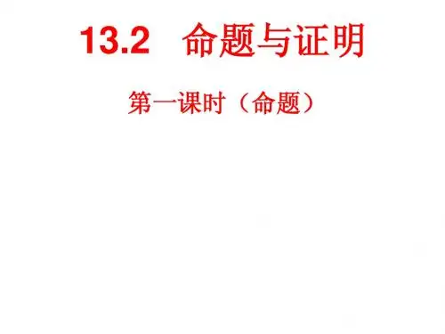 13.2.1命题与证明1