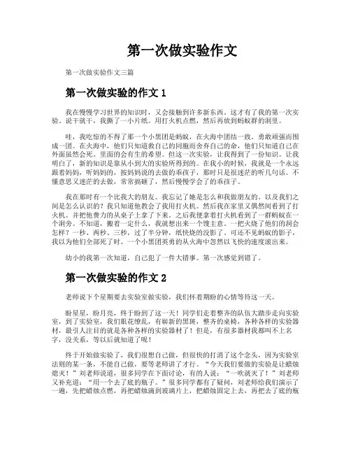 第一次做实验作文