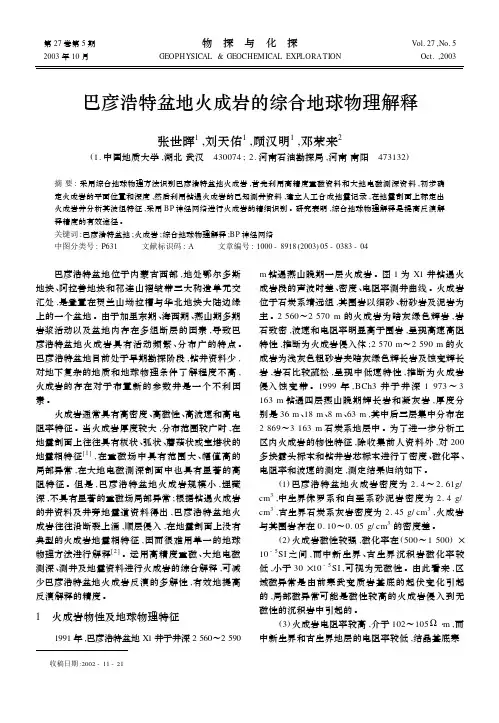 巴彦浩特盆地火成岩的综合地球物理解释
