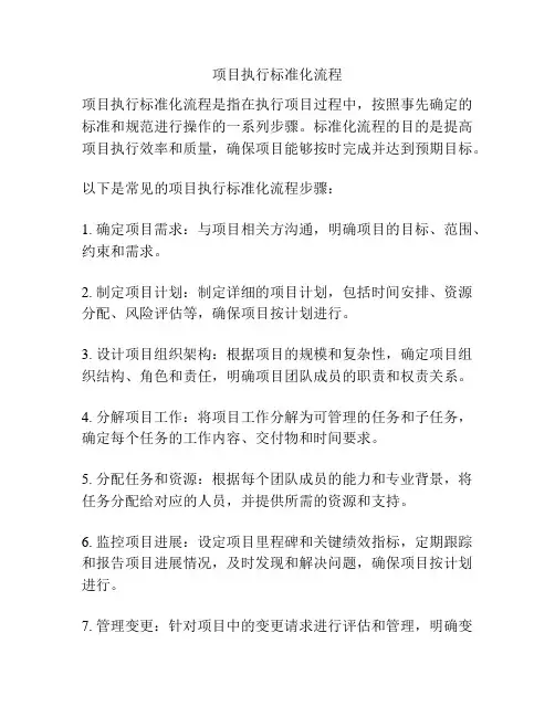 项目执行标准化流程