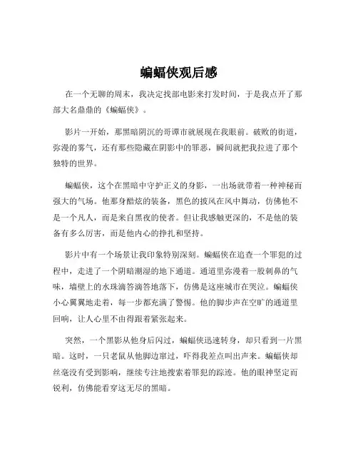 蝙蝠侠观后感