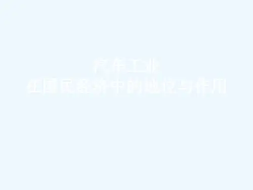 汽车-国民经济的支柱产业