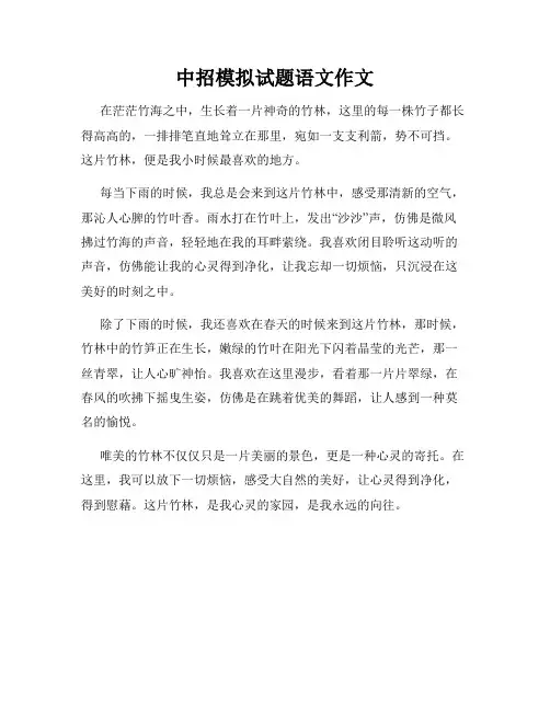 中招模拟试题语文作文