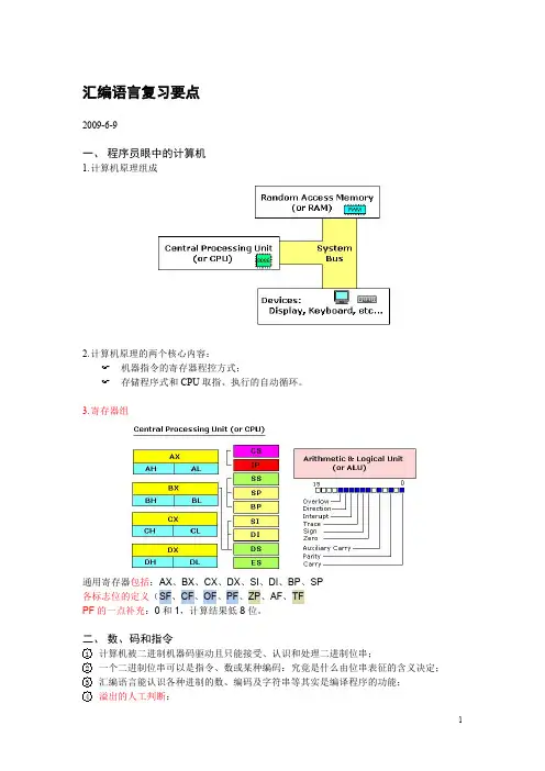 汇编语言复习要点