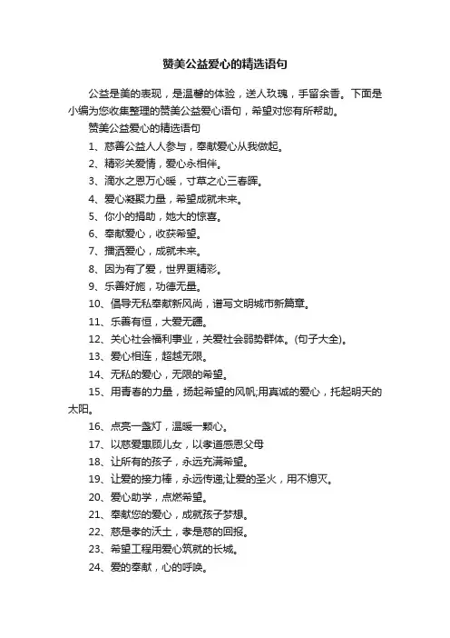 赞美公益爱心的精选语句