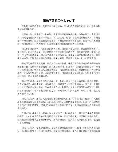 阳光下的花朵作文800字