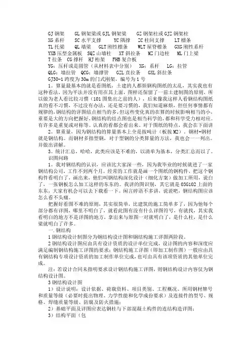 钢结构图纸符号
