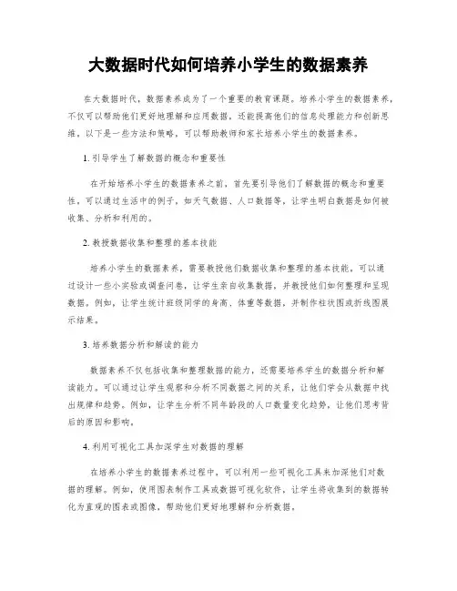 大数据时代如何培养小学生的数据素养