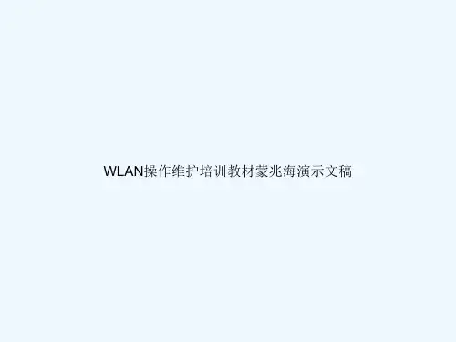 WLAN操作维护培训教材蒙兆海幻灯片